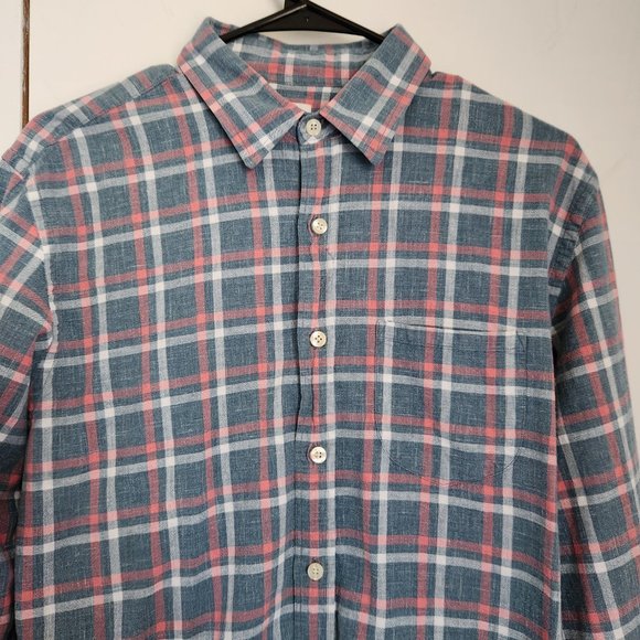 J. Crew Plaid Men's Size Medium Long Sleeve Button-up Shirt 100% Cotton - Picture 5 of 9